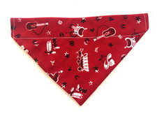 Over Collar Slide On Pet Dog Cat Bandana Scarf S/M/L Red - Western - New