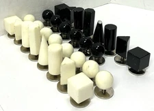 Vintage MCM 1950s G. Bessi Stone Chess Set Volterra Italy *Missing 2 Pawns