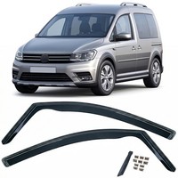 Windabweiser Regenabweiser 2-Teilig Schwarz GetöNt FüR VW Caddy 3 2K 2004-2015
