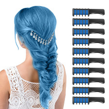 Blue Hair Chalk for Girls - 10 Pcs New Hair Chalk Comb Temporary Bright