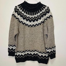 Chunky Warm Earth Tone Vintage 80s Wool Blend Mockneck Sweater