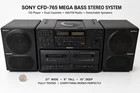 VTG 90s Sony CFD-765 Mega Bass CD Player Cassette Boombox Stereo System Working