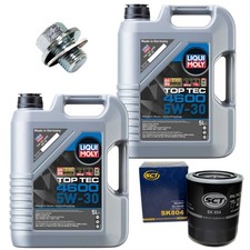 Motoröl Filter Set 4600 5W-30 10 Liter + Schraube für Toyota Land Cruiser 4.2 D