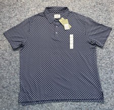Goodfellow Polo Shirt Men  s XL Blue Geometric Standard Fit Comfort Golf Wear