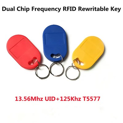 5PCS IC ID Dual Chip Rewritable Key 13.56Mhz NFC Clone Token RFID Programmer Lot