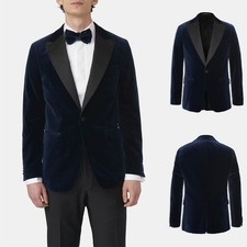 Velvet Men Suits Peak Lapel Single Breasted Regular Fit Party Cocktail Dinner