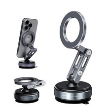 Vacuum Magnetic Phone Holder for Car, 360 Rotation Adjustable Aluminum Alloy ...