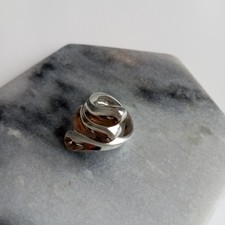 Sterling Silver .925 Concave Wave Wrap 7.3 Grams Tapered Ring Size 6