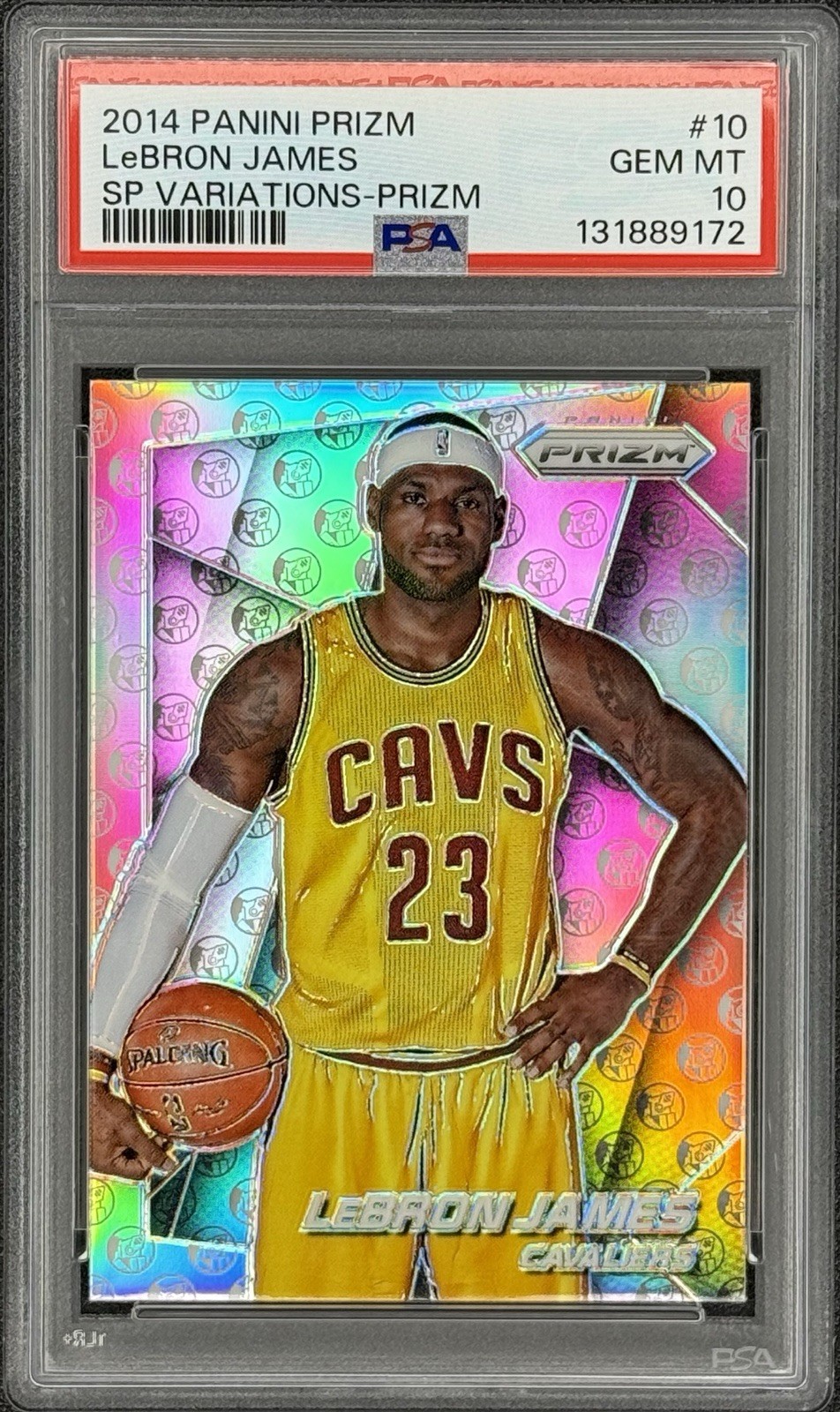Lebron James 2014-15 Prizm SP Variations Silver Prizm PSA 10 #10 SHORT PRINT