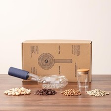 Portable Glass Coffee Roaster - Manual Home Roasting Kit for Nuts & Beans, Stove