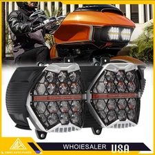 LED Headlight Projector DRL Turn SIgnal Headlamp For Harley Road Glide 2015-2023