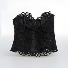 Vintage La Perla Corset 34 M Black Lace Under...