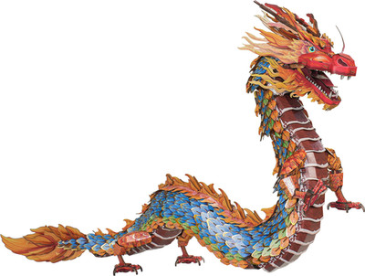 Giant Dragon Kraft Paper Puzzle - 1599-piece model kit - 29'' long - 15'' tall