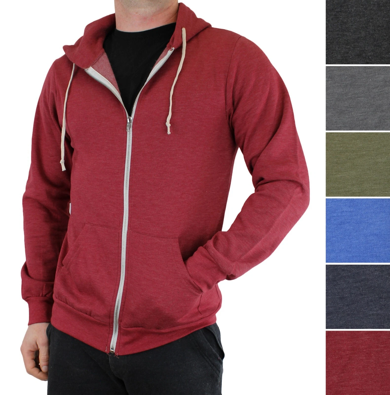 True Classic Men's Hoodie Zip Jacket Athletic Fit Poly/Cotton Fleece, Lined Hood
Opens in a new wind