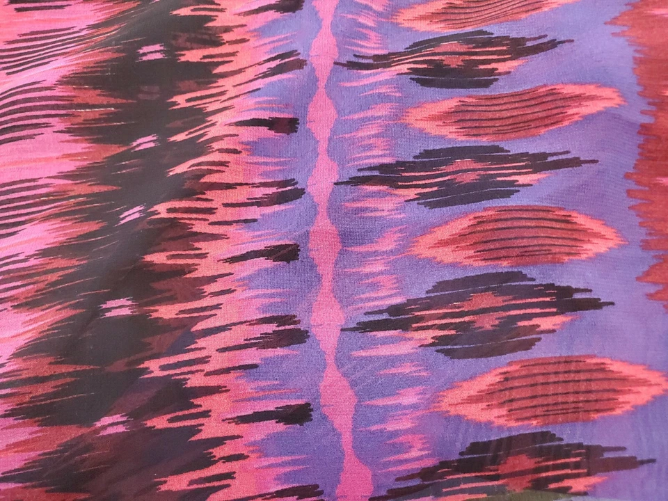 2   1/2 yd Ethnic Stripe  Chiffon Apparel Smooth Hand 46 Wide - Image 2 of 2