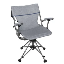 Zenithen Outdoor/Indoor Folding Portable 360 Swivel Chair, Blue Grey
