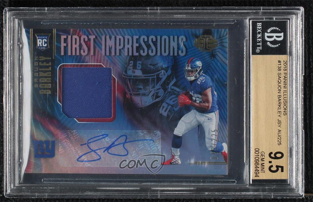 Saquon Barkley Panini Illusions #138 Jersey Autograph