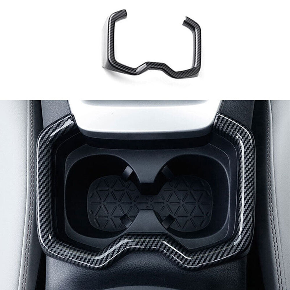 Carbon Fiber Look Gear Water Cup Holder Panel Cover Trim For