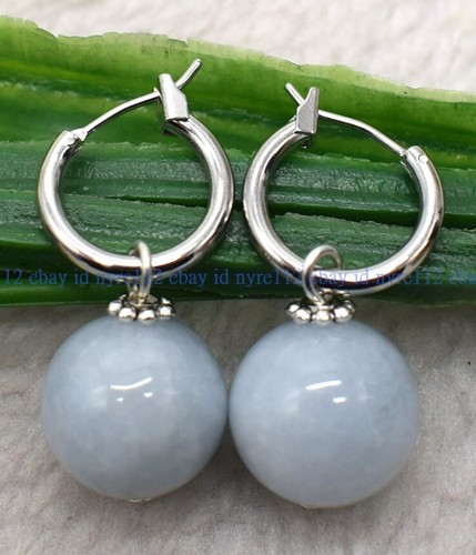 Charming 10/12/14mm Multicolor Gemstone Round Beads Silver Leverback Earrings - Picture 72 of 190
