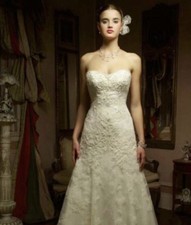 Casablanca bridal wedding Lace dress Style C 1827 Size 2