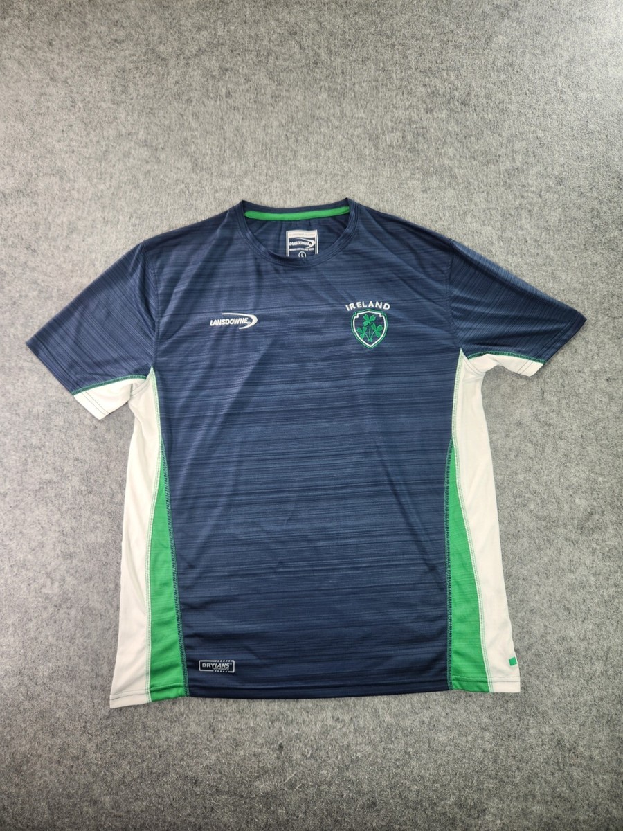 Lansdowne IRELAND Mens Large Rugby Shirt Short Sleeve Stretch Logo