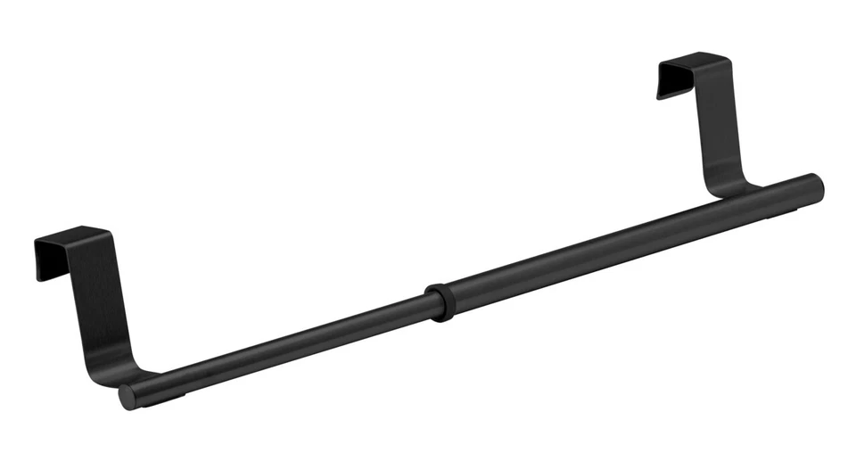 WENKO Tür Handtuchstange Geschirrtuchhalter Edelstahl Teleskop Schwarz 36-60 cm - Bild 2 von 4