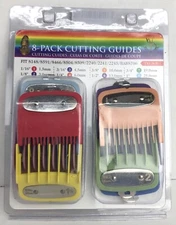 8 Pack Colored Cutting/Trimming Guides Compatible With Wahl Clippers