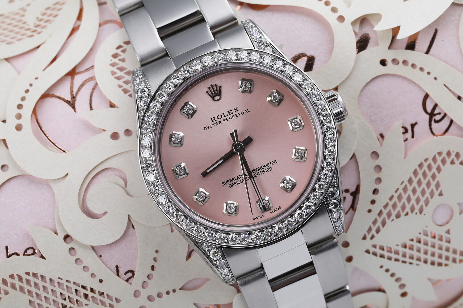 rolex oyster perpetual pink face