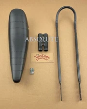 20" VINTAGE LOWIRDER SOLID BLACK BANANA SEAT W/SISSY BAR & GRIPS FOR 20" BIKE