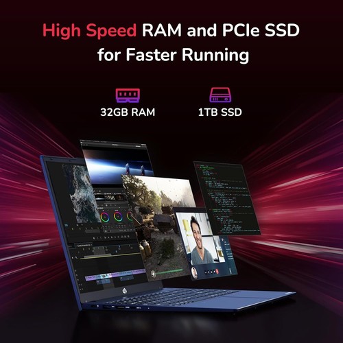 NIMO 15.6'' FHD Business-Laptop-Computer - 8 Cores AMD Ryzen 7 6800H, 32GB DDR5 - Picture 2 of 9