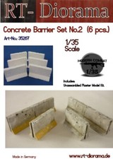 Concrete Barrier Set No.2 (6 pcs.) Cement Barrier Set Standard 1:35 Kit