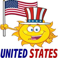30 Custom Happy USA Sun Personalized Address Labels