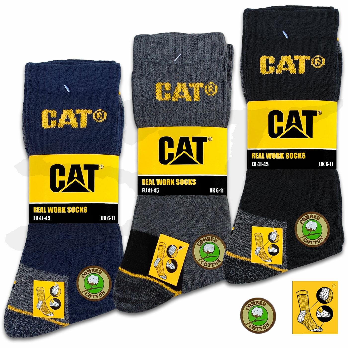 CAT CATERPILLAR Herren Arbeitssocken Work Sneaker Business Kurze