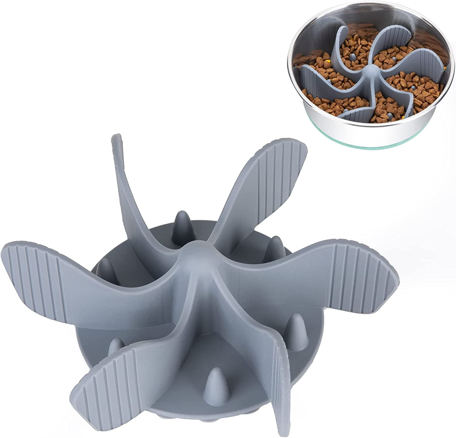 Slow Feeder Dog Bowls Insert [36 Octopus Suction Cups] Super Firm Slow Eating Bo