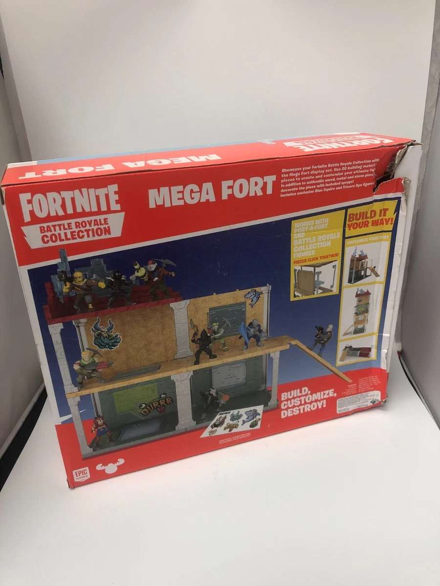 Fortnite Battle Royale Mega Fort Playset, with 2 Exclusive Mini Figures:  Blue Squire & Tricera Ops