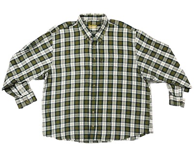 BARBOUR Tartan Shirt Mens XL Plaid Dress Button Down White