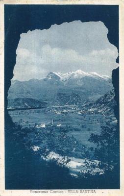 ud 027 Anni 30 VILLA SANTINA (Udine) Panorama - nn VG FP Ed. Concina Villa Sant.
