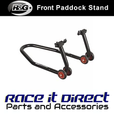 R&G Racing Motorcycle Front Paddock Bike Stand Elevation in Black