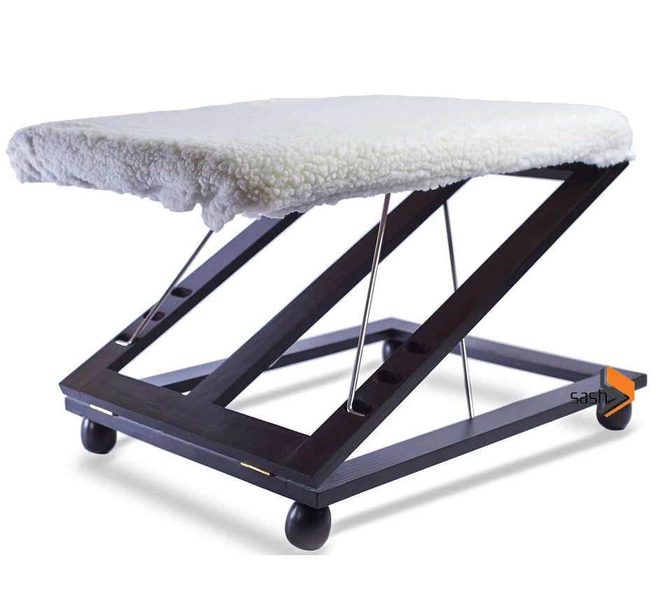 LIVIVO BLACK FOOT STOOL FOOTREST COMFORTABLE HEIGHT ANGLE ADJUSTABLE LEG REST - Image 3 of 4