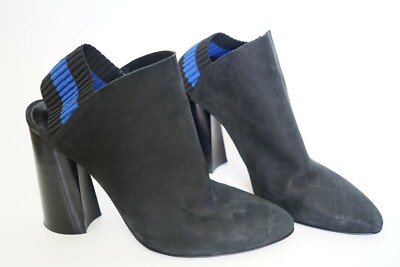 Phillip Lim Drum Slingback Pumps Boots Ankle Black Blue Stripe