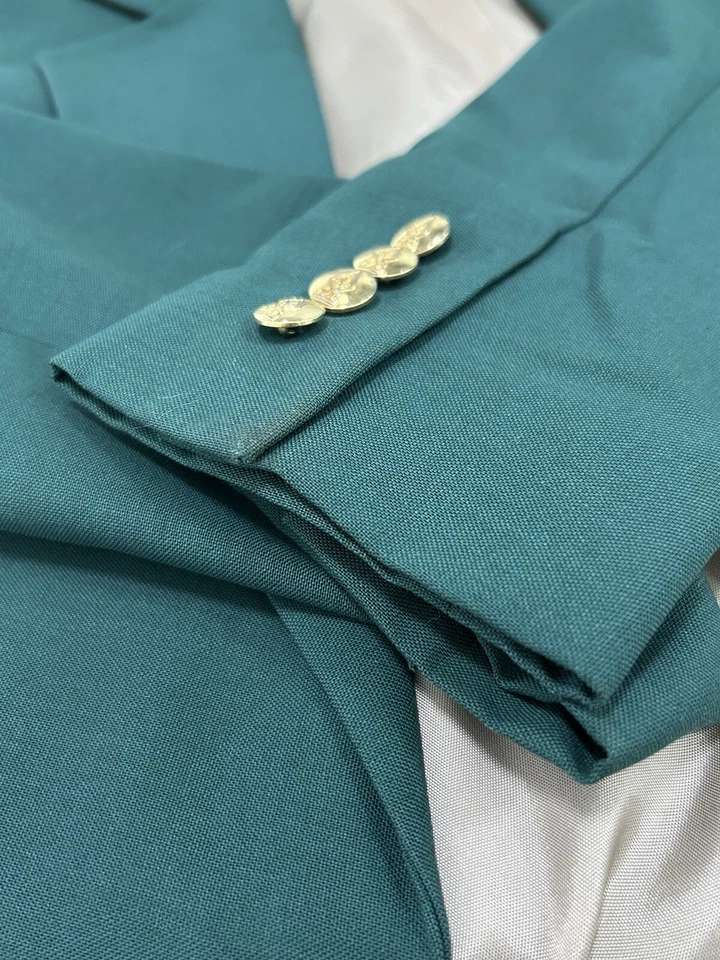 VTG Austin Reed Solid Green Gold Button Blazer USA Women’s Size 8P  - Image 4 of 4