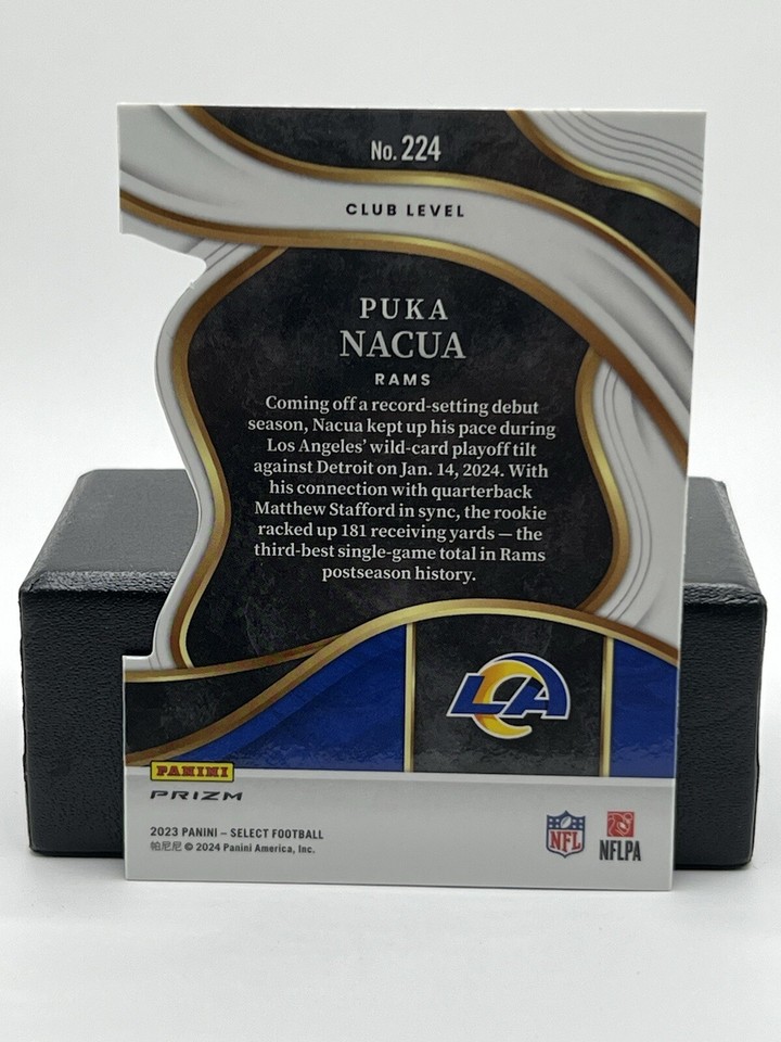 2023 Panini Select Puka Nacua Rookie Club Level Red & Blue Prizm LA
