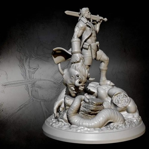 1/24 Resin Superhero Model Kit Hellboy Killed the Monster Unpainted - Picture 2 of 7