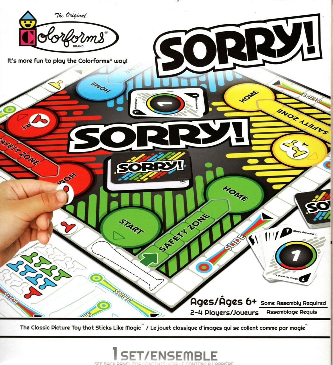 Colorforms Sorry! Game Set -It's More Fun To Play The Colorform Way!