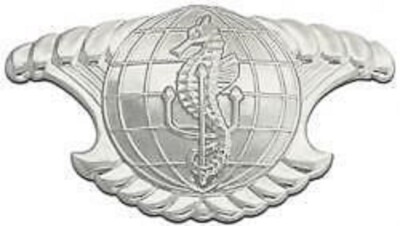 INTERGRATED UNDERSEA SURVEILANCE SYSTEM NAVY IUSS SILVER REGULATION BADGE  PIN