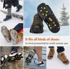 Ice Climbing Crampons Snow Grips Anti Slip Shoe Boot Cleats Spikes Sport /-