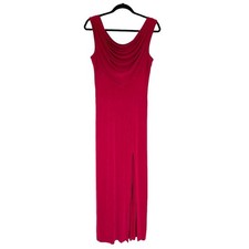 Vintage Peep Rockabilly Pinup Glamour Slinky Cowl Neck Maxi Dress