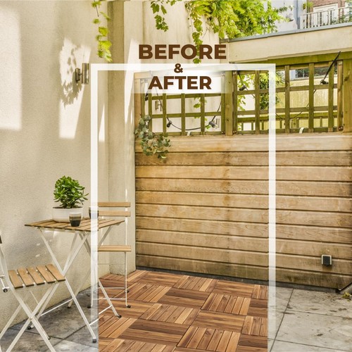 Terrassenfliesen - " Ineinandergreifendes Akazienholz für Außen & Innen - Bild 6 von 11