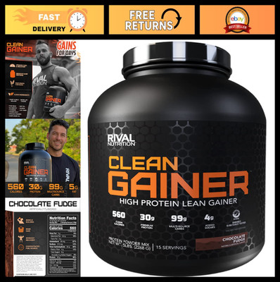Clean Gainer Protein Powder - Chocolate Fudge Flavor, 5lbs for Muscle Growth
