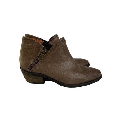 KANNA Booties Ankle Boots Brown Leather Zip Womens SIze 6.5 / 37 Made in Spain